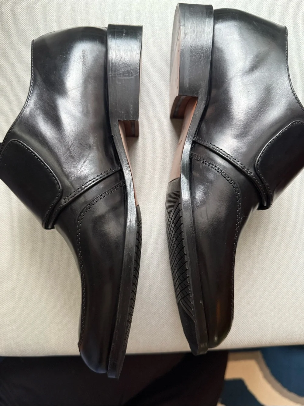 Bugatchi Castel Black Leather Double Monk Strap Shoes - Size 8